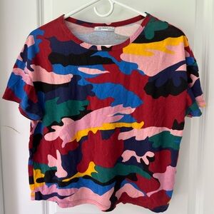 Zara Rainbow Camo Crop Top